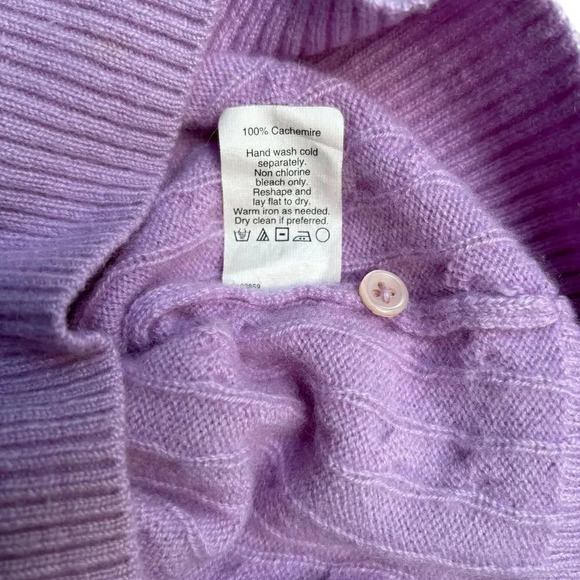 J. Crew Italian Cashmere Light Purple Small Cable Knit Sweater Size XS - Picture 6 of 6